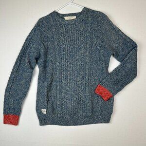 Native Youth Cable Fisherman Sweater Blue